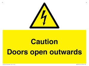 Caution Doors open outwards